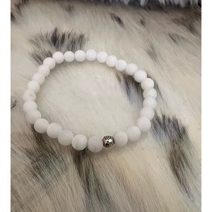 Matte white Alabaster gemstone bracelet